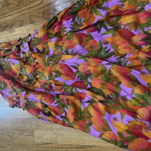 NEW NWT FARM Rio  Mango Macaws Midi Dress  (L) - Picture 6 of 7